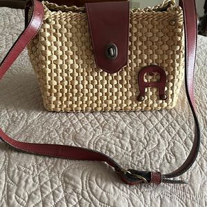 Vintage Aigner wicker handbag.